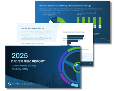Graphic for SambaSafety's report: 2025 Driver Risk Report: Current Trends Shaping Roadway Safety