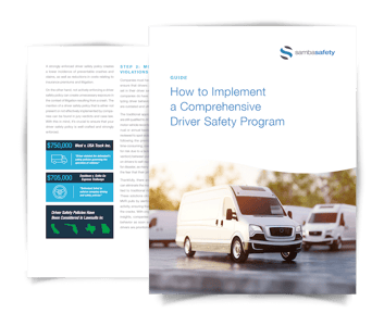 Graphic for SambaSafety's guide: How to Implement a Comprehensive Driver Safety Program